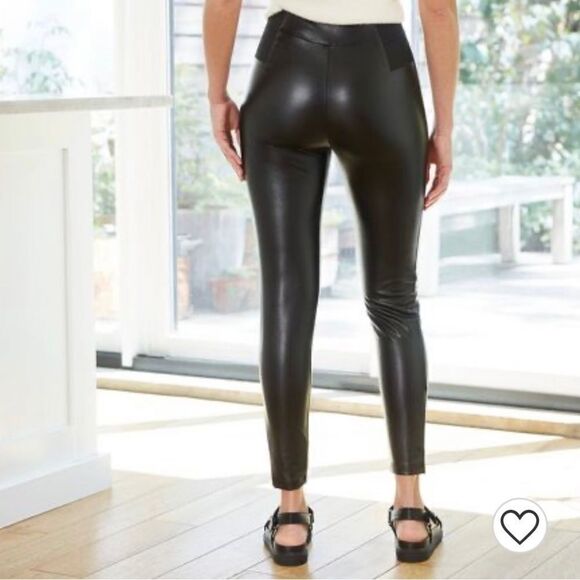 Women's Faux Leather High Waist Leggings XS New NWT - Picture 9 of 9